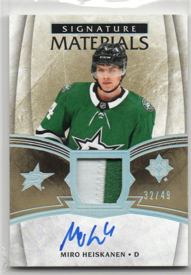  2018-19 Ultimate Collection Ultimate Material Signatures #UMSMH Miro Heiskanen/49