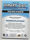 2018-19 SP Game Used Draft Day Marks Rookies #DDMMH Miro Heiskanen /35