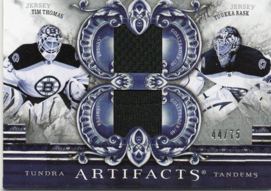  2010-11 Artifacts Tundra Tandems Silver #TT2BOSG Tim Thomas/Tuukka Rask /75