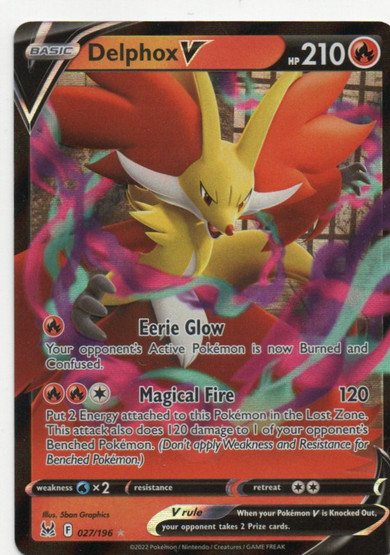 Delphox V 027/196 Lost Origin Ultra Rare