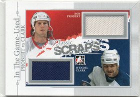  2013-14 ITG Used Classic Scraps Dual Memorabilia Silver #CS12 Bob Probert/Wendel Clark