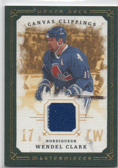   2008-09 UD Masterpieces Canvas Clippings Green #CCWC1 Wendel Clark /85