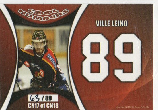 2008-09 Cardset Ville Leino Cool Numbers /89