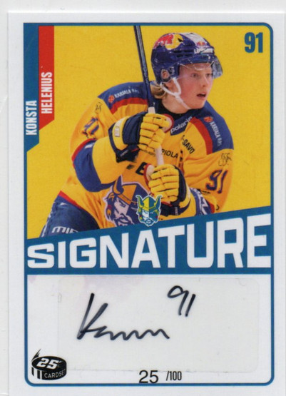2023-24 Cardset Konsta Helenius Signature /100