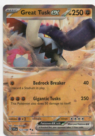 Great Tusk ex 123/198 Scarlet & Violet Double Rare