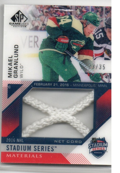  2016-17 SP Game Used Stadium Series Materials Net Cord #SSNCGM Mikael Granlund /35