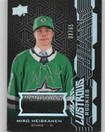  2018-19 UD Black Lustrous Rookies Patch Autographs #LRMH Miro Heiskanen/65