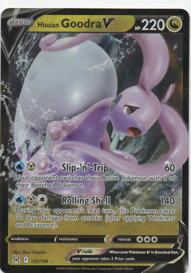 Pokemon Hisulan Goodra V 135/196 Lost Origin Ultra Rare