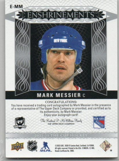  2022-23 The Cup Enshrinements #EMM Mark Messier/25