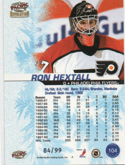 1998-99 Revolution Ice Shadow #104 Ron Hextall /99