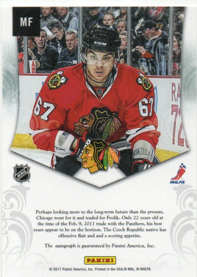  2011-12 Panini Private Signings #MF Michael Frolik