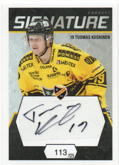 2022-23 Cardset Signature Tuomas Kiiskinen /125 