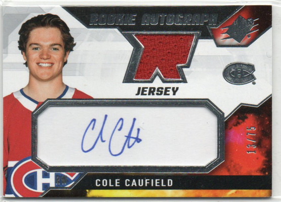  2021-22 SPx Rookie Jersey Autographs #CC Cole Caufield /75