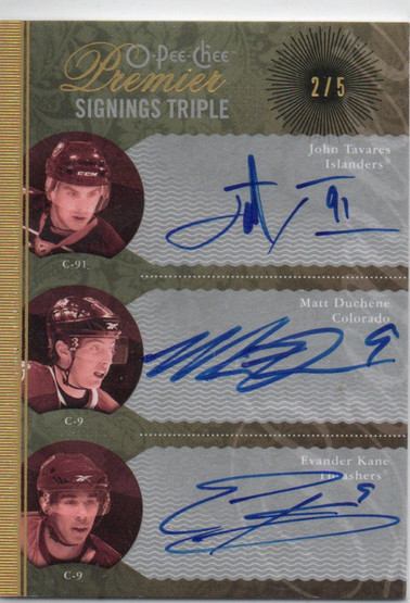  2009-10 OPC Premier Signings Triples #PS3TKD John Tavares/Matt Duchene/Evander Kane /5