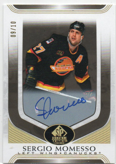  2020-21 SP Signature Legends Black #92 Sergio Momesso AU /10