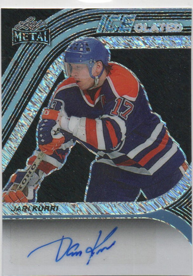  2024 Leaf Metal Hockey Legends ICEolated Diagonal Shimmer Black #ICEJK1 Jari Kurri /2
