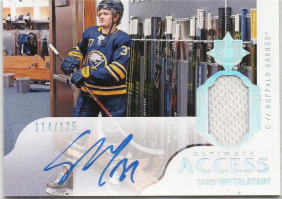  2018-19 Ultimate Collection Ultimate Access Material Autographs #UAACA Casey Mittelstadt /125