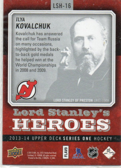  2013-14 Upper Deck Lord Stanley's Heroes #LSH16 Ilya Kovalchuk