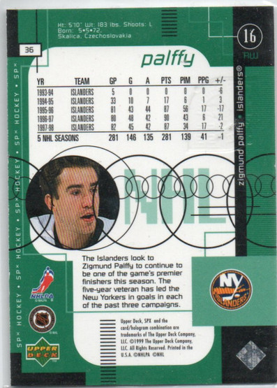  1998-99 SPx Top Prospects Radiance #36 Zigmund Palffy /100
