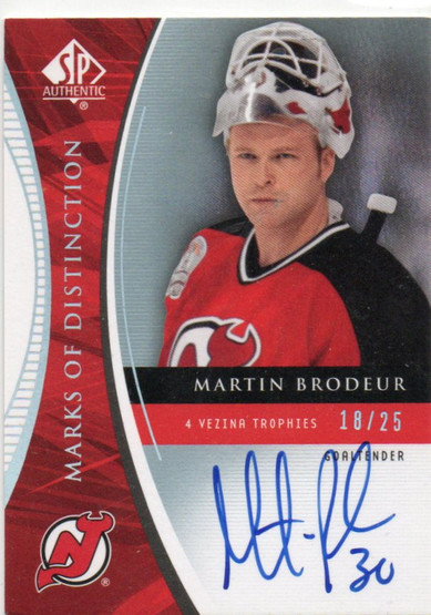 2008-09 SP Authentic Marks of Distinction #MDMB Martin Brodeur /25