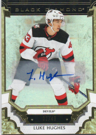  2023-24 Black Diamond Pure Black Autographs #BDBLH Luke Hughes/49