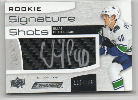  2018-19 Upper Deck Engrained Rookie Signature Shots #RSSEP Elias Pettersson/149