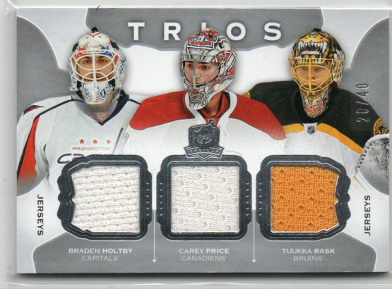  2015-16 The Cup Trios Jerseys #C3NET Braden Holtby/Carey Price/Tuukka Rask /40