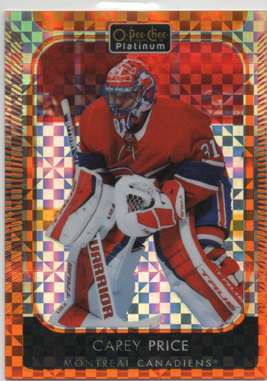  2021-22 O-Pee-Chee Platinum Orange Checkers #10 Carey Price /25