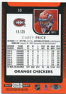  2021-22 O-Pee-Chee Platinum Orange Checkers #10 Carey Price /25