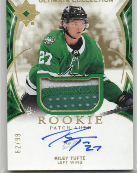  2021-22 Ultimate Collection Patch Autographs #164 Riley Tufte/99