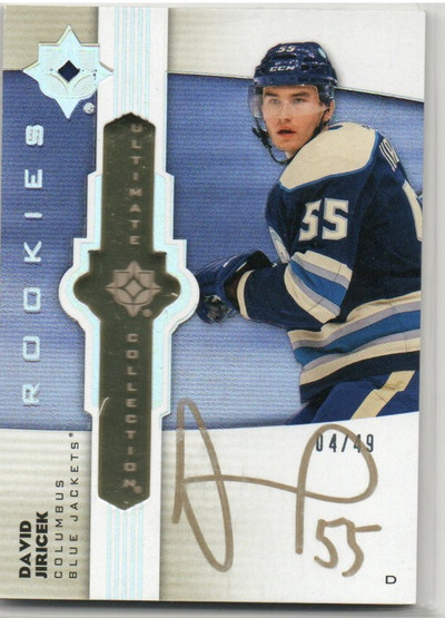  2022-23 Ultimate Collection Ultimate Emblems Rookie Autographs Gold #UEDJ David Jiricek/49