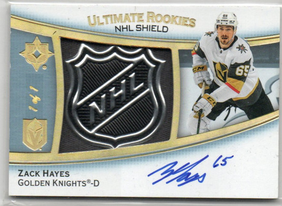 2022-23 Ultimate Collection Shield Patches #145 Zack Hayes AU 1/1