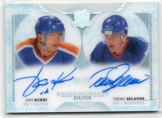  2017-18 The Cup Enshrinements Dual #E2FF Jari Kurri/Teemu Selanne/25