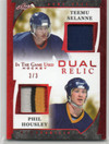 2022-23 ITG Used Game Used Dual Relics Red Spectrum #GDR19 Teemu Selanne/Phil Housley /3