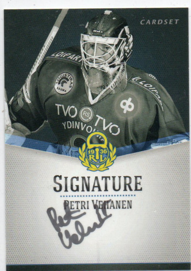 2012-13 Cardset Signature Petri Vehanen /125
