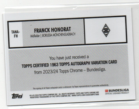  2023-24 Topps Chrome Bundesliga Refractor Autograph Franck Honorat  /5