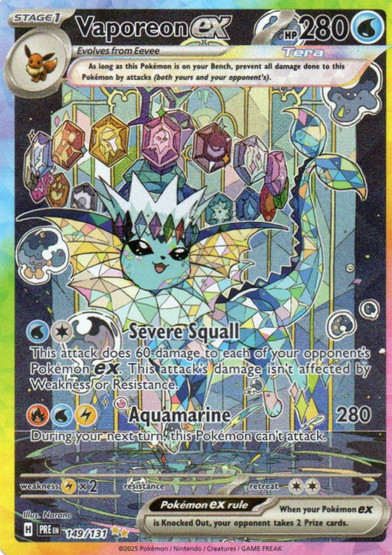 Vaporeon ex 149/131 Prismatic Evolutions Special Illustration Rare