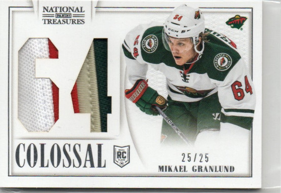  2013-14 Panini National Treasures Colossal Jerseys Prime Number #23 Mikael Granlund/25