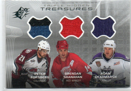  2001-02 SPx Hidden Treasures #TTFSD Peter Forsberg/Brendan Shanahan/Adam Deadmarsh
