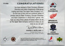  2001-02 SPx Hidden Treasures #TTFSD Peter Forsberg/Brendan Shanahan/Adam Deadmarsh