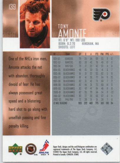  2003-04 Upper Deck Canadian Exclusives #139 Tony Amonte /50