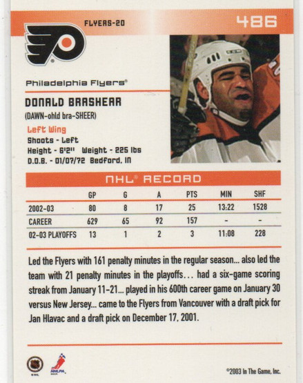  2003-04 ITG Action Toronto Fall Expo #486 Donald Brashear /10