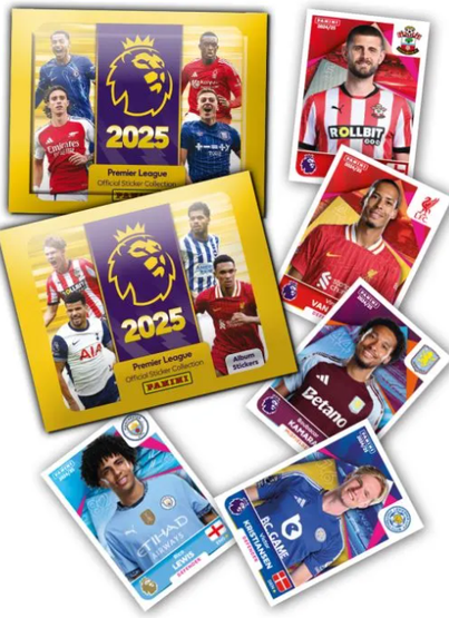 Panini Premier League 2025 Sticker Album + 10 tarrapussia (50 tarraa)