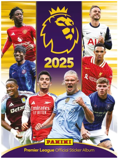 Panini Premier League 2025 Sticker Album + 10 tarrapussia (50 tarraa)