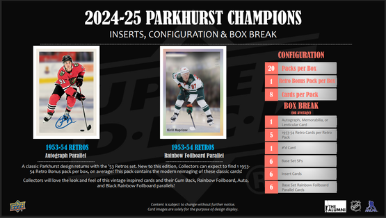 2024-25 Upper Deck Parkhurst Champions Hockey Hobby Box