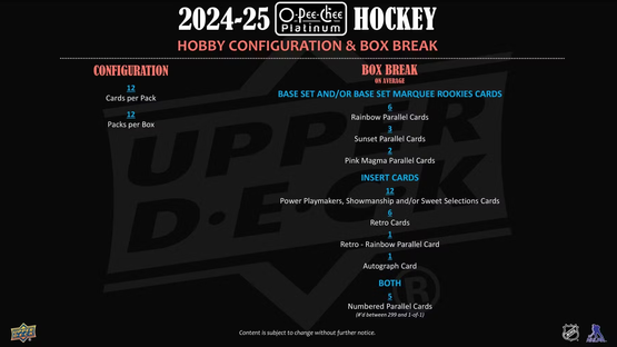  2024-25 O-Pee-Chee Platinum Hobby Box