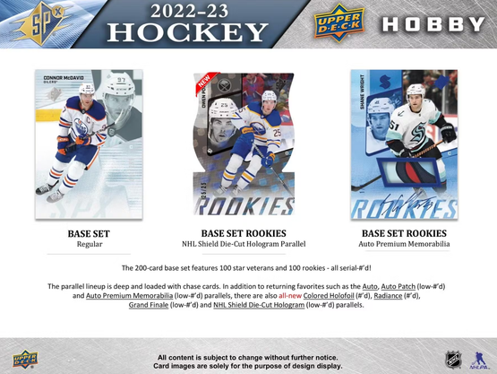 2022-23 Upper Deck SPx Hockey Hobby Box