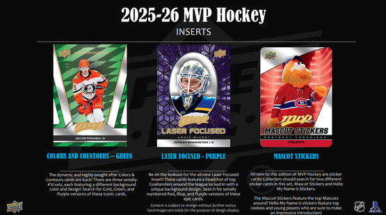 2025-26 Upper Deck MVP Hockey Hobby, irtopussi 1kpl