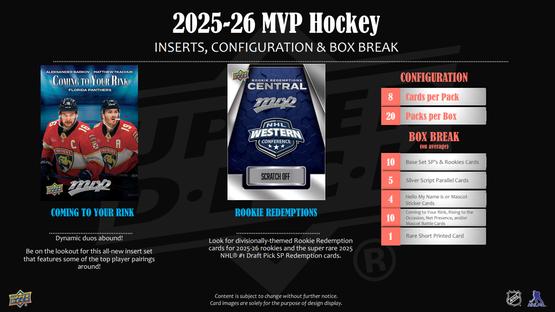 2025-26 Upper Deck MVP Hockey Hobby, irtopussi 1kpl