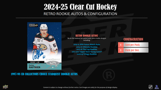 2024-25 Upper Deck Clear Cut Hockey Hobby Box